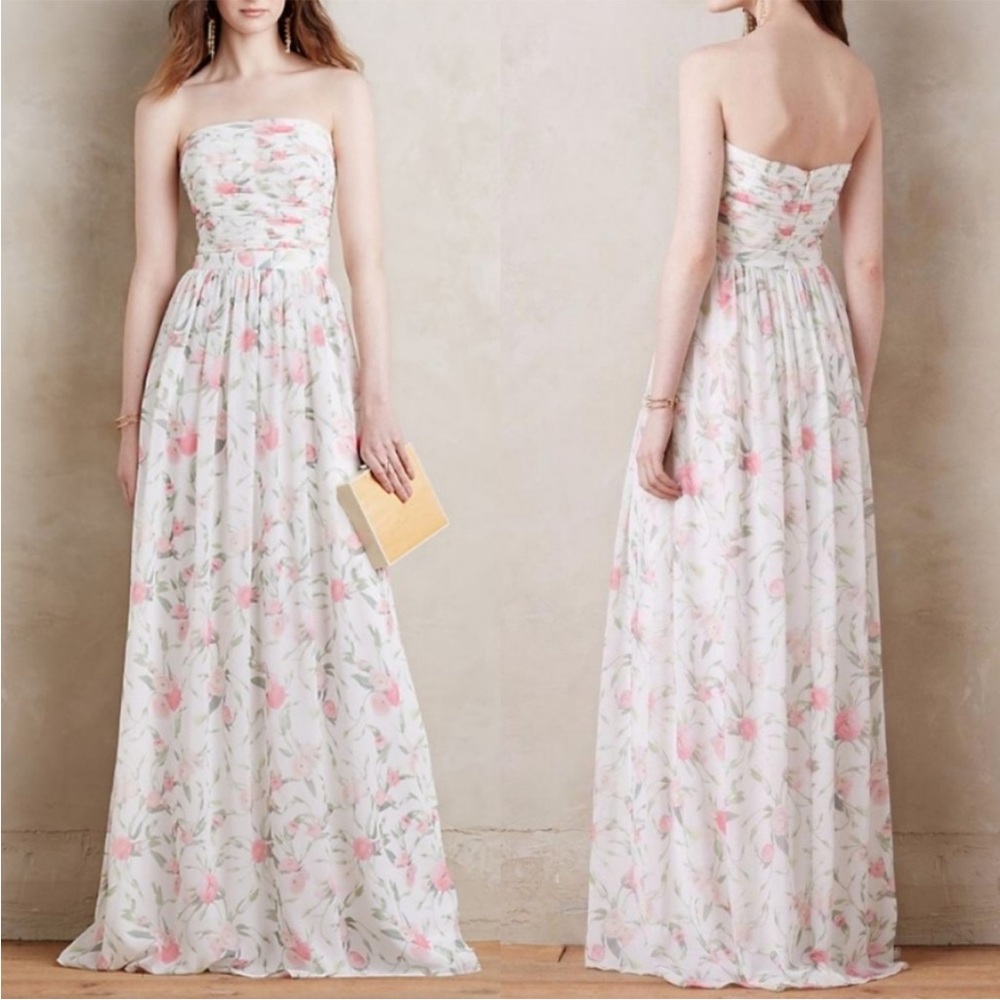 Anthropologie Erin Fetherston Winter Rose Maxi Dress Size 2